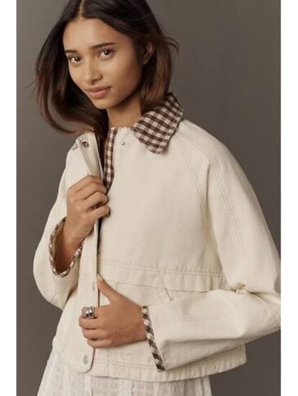 Lexie Cropped Workwear Jacket by Pilcro Small